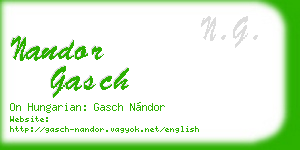nandor gasch business card